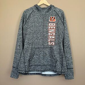 {NFL} Cincinnati Bengals Full Zip Jacket with Hood in Heathered Grey - Womens XL